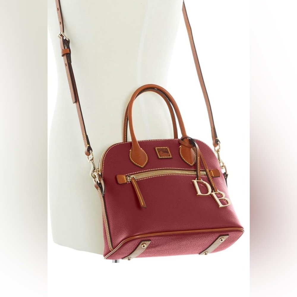 DOONEY & BOURKE Pebble Grain Domed Satchel Handbag Genuine Italian Leather NWT - Picture 13 of 13